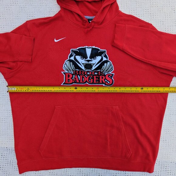 Vintage Nike Hoodie Center Swoosh Sweater Embroidered Wisconsin Badgers Size XXL - Picture 5 of 8